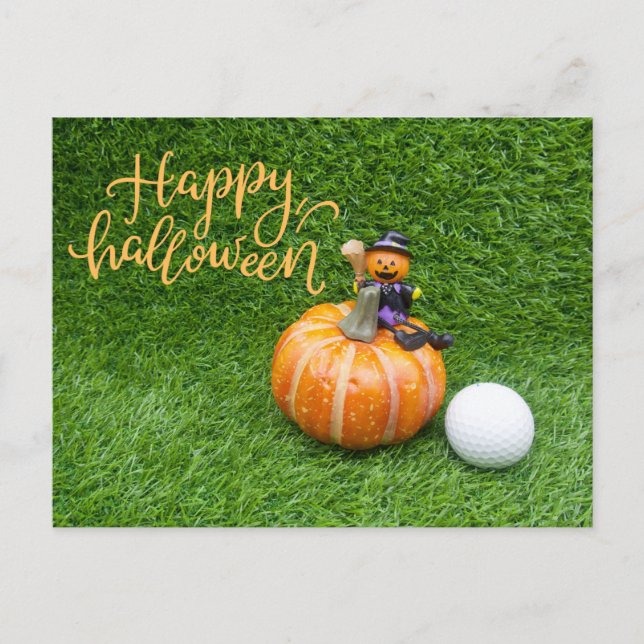  Halloween to golfer with golf ball Postcard (Front)
