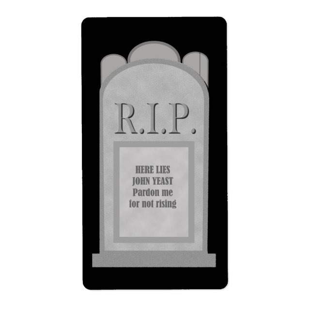 Halloween Tombstone Label (Front)