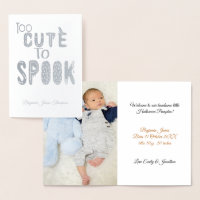 Halloween Too Cute Spook Photo Baby Boy Announce