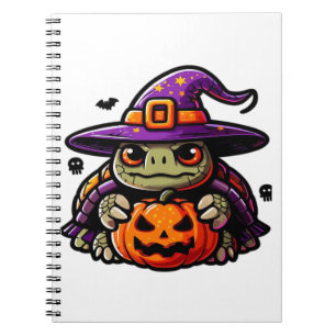 Halloween Tortoise Turtle Witch Hat Costume Spooky Notebook