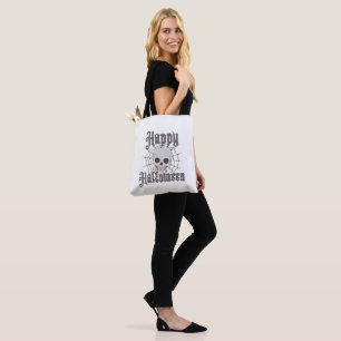 Halloween Tote Bag Skull & Spiderweb