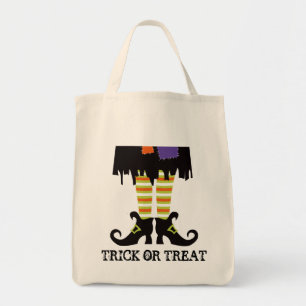 Halloween Tote Bag with Witches Legs