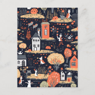 Halloween Town Poster Postcard