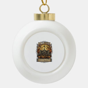 Halloween Town University Haunted Mansion Spooky C Ceramic Ball Christmas Ornament