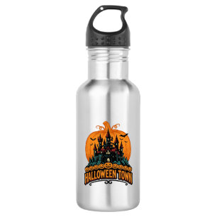 Halloween Town Vintage Haunted Castle Pumpkin Desi 532 Ml Water Bottle