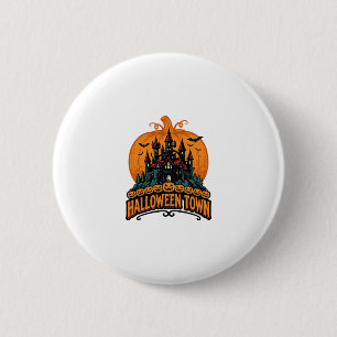 Halloween Town Vintage Haunted Castle Pumpkin Desi 6 Cm Round Badge