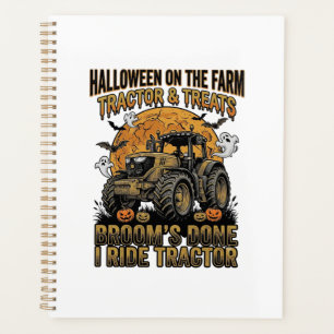 Halloween Tractor Shirt Funny Farm Witch Ride Desi Planner
