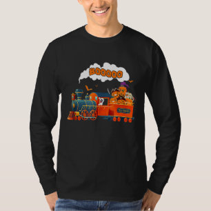 Halloween Train Boo Funny Ghost Pumpkin Toddler Ki T-Shirt