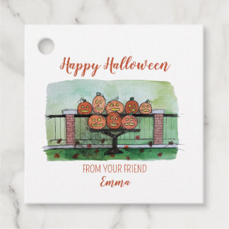 Halloween Treat Bag Tag, Jack-o-lantern Gift Tag
