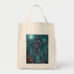 Halloween Treat or Zombie Girlfriend w Brains Tote Bag