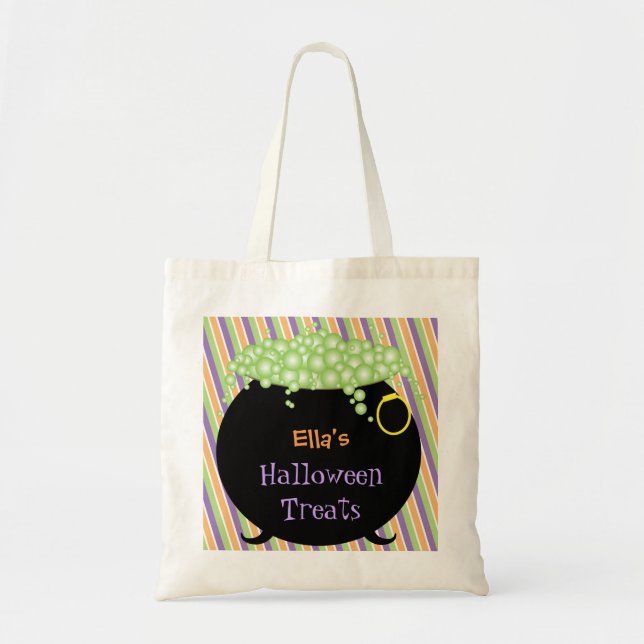 Halloween Treats, Colourful Personalised Tote Bag (Front)