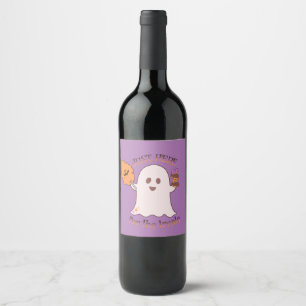 Halloween Treats Ghost and Sweets Party    Wine Label