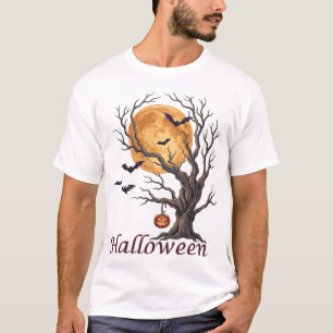 Halloween Tree and Pumpkin Jack-o'-Lantern T-Shirt