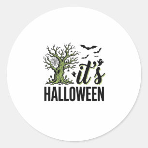 Halloween Tree Its Halloween Vintage Spooky_1 Classic Round Sticker