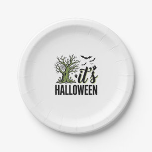 Halloween Tree Its Halloween Vintage Spooky_1 Paper Plate