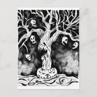 Halloween-Tree Postcard