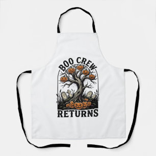 Halloween Tree Shirt Vintage Spooky Pumpkin Graphi Apron