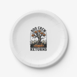 Halloween Tree Shirt Vintage Spooky Pumpkin Graphi Paper Plate