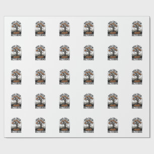 Halloween Tree Shirt Vintage Spooky Pumpkin Graphi Wrapping Paper