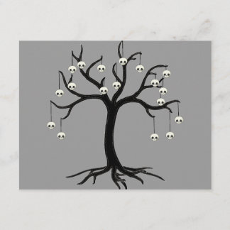 Halloween Tree with Cute Skull Ornaments Card