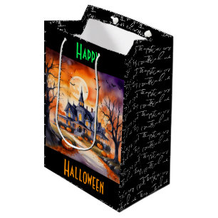 Halloween Trendy Pumpkin Autumn Collection Medium Gift Bag