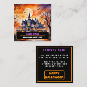 Halloween Trendy Pumpkin Autumn Collection Square Business Card