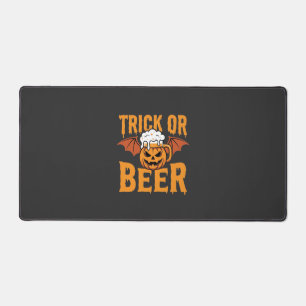 Halloween Trick or Beer Pumpkin Bat Graphic Desk Mat