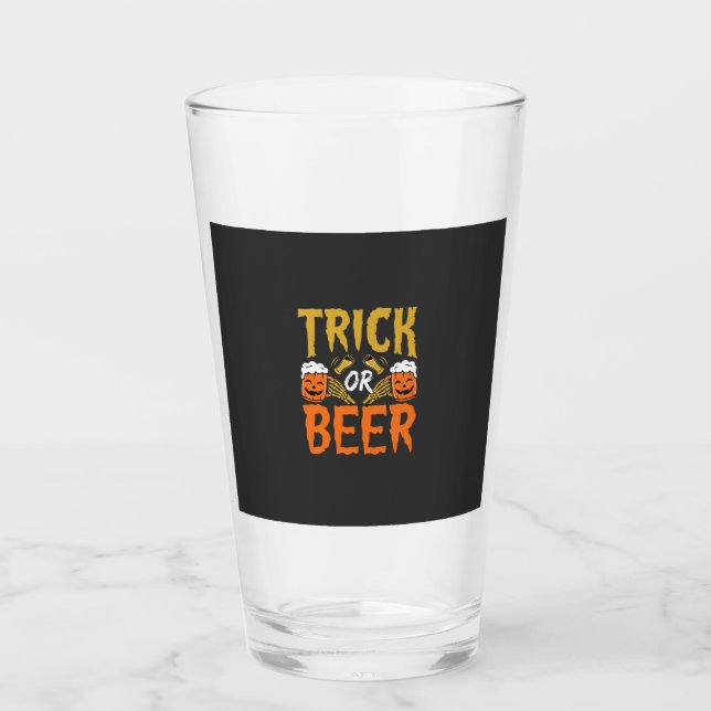 Halloween Trick or Beer Skeleton Hands Glass (Front)