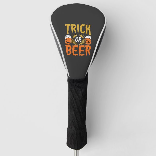Halloween Trick or Beer Skeleton Hands Golf Head Cover (Front)