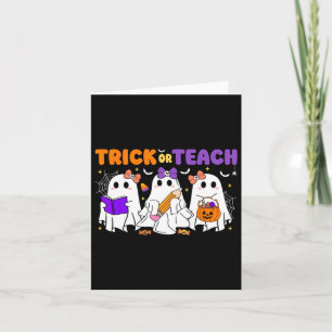 Halloween Trick Or Teach Retro Teachers Students  Card