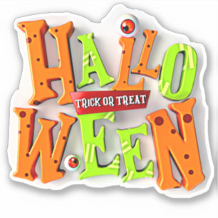 Halloween Trick or Treat, 3D Blocks Effect,