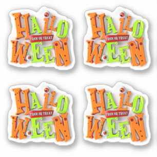 Halloween Trick or Treat,  3D Blocks Effect,      