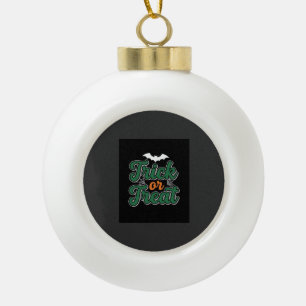 Halloween Trick or Treat Bat Web Design_1 Ceramic Ball Christmas Ornament