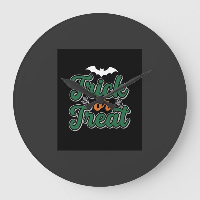 Halloween Trick or Treat Bat Web Design_1 Large Clock (Front)