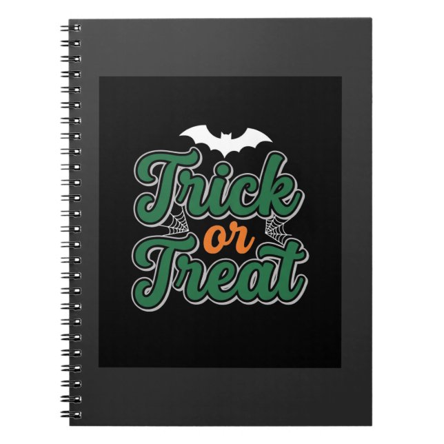 Halloween Trick or Treat Bat Web Design_1 Notebook (Front)