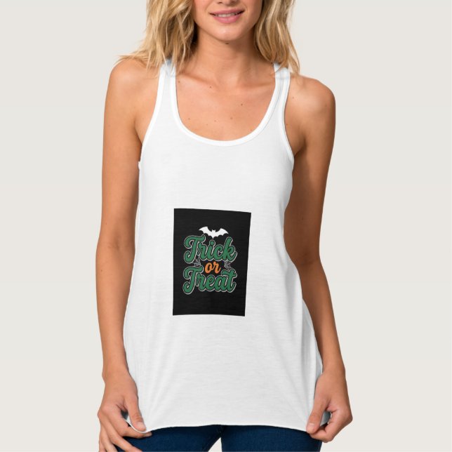 Halloween Trick or Treat Bat Web Design_1 Singlet (Front)