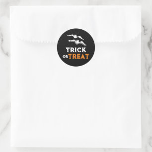 Halloween Trick or Treat, black bats kids adult Classic Round Sticker
