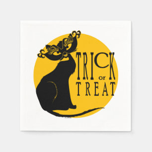 Halloween Trick or Treat Black Cat Napkins