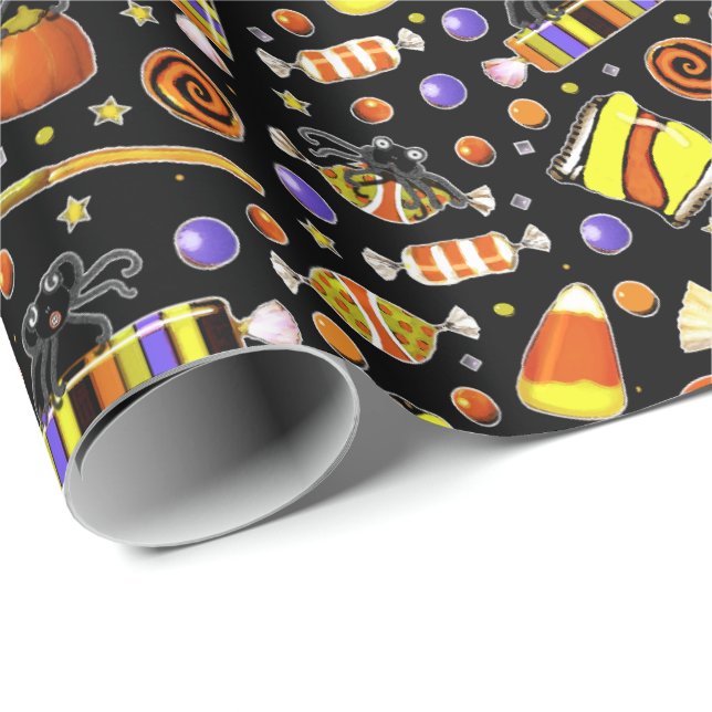 Halloween Trick-or-treat Candy Wrapping Paper (Roll Corner)