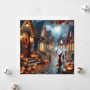 Halloween trick or treat children holiday card
