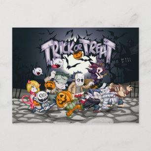 Halloween Trick or Treat Children Postcard