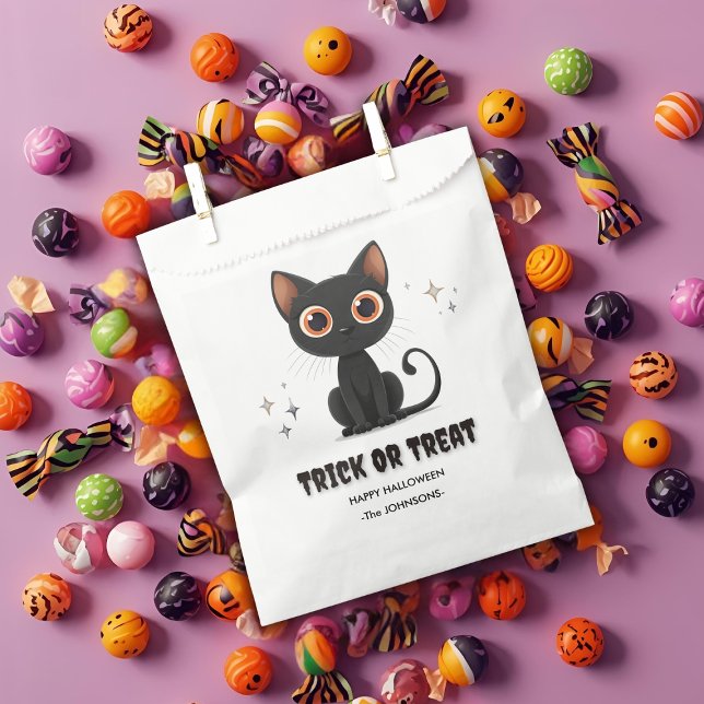 Halloween Trick or Treat  – Custom Cute Black Cat Favour Bags (Creator Uploaded)