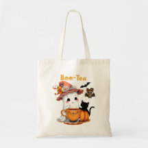 Halloween Trick or Treat Cute Ghost Cat Bat