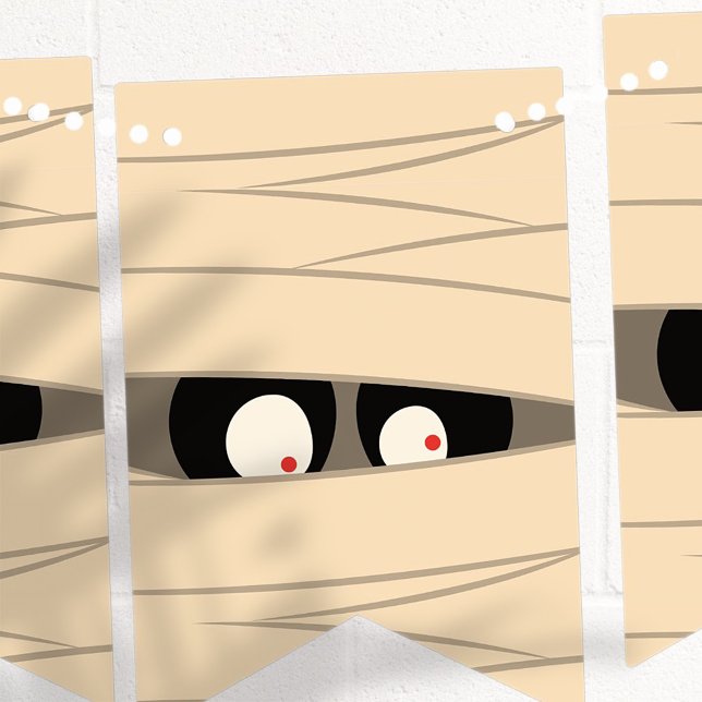 Halloween Trick or Treat Cute Mummy Squiggly Eyes Bunting (Creator Uploaded)