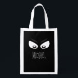 Halloween Trick or Treat Cute Whimsical Ghost Reusable Grocery Bag<br><div class="desc">Spooky Ghostly Ghoul Eyes Drawing, Scary spooky eyes glaring into you. In the darkness of a scary Halloween night, these spooky eyes can frighten any quest. Spirits, ghouls, and ghosts around. The misty fog-filtered background can be edited as well as the eyes can be moved about. A great design for...</div>