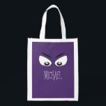 Halloween Trick or Treat Cute Whimsical Ghost Reusable Grocery Bag<br><div class="desc">Spooky Ghostly Ghoul Eyes Drawing, Scary spooky eyes glaring into you. In the darkness of a scary Halloween night, these spooky eyes can frighten any quest. Spirits, ghouls, and ghosts around. The misty fog-filtered background can be edited as well as the eyes can be moved about. A great design for...</div>