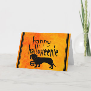 Halloween Trick or Treat Dachshund Card