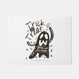 Halloween trick or treat doormat