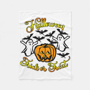 Halloween Trick Or Treat Fleece Blanket
