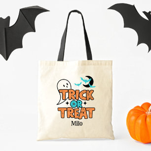 Halloween Trick or Treat Ghost Tote Kids Candy Bag